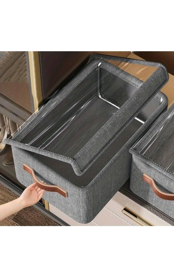 Folding Storage Box with Transparent Lid