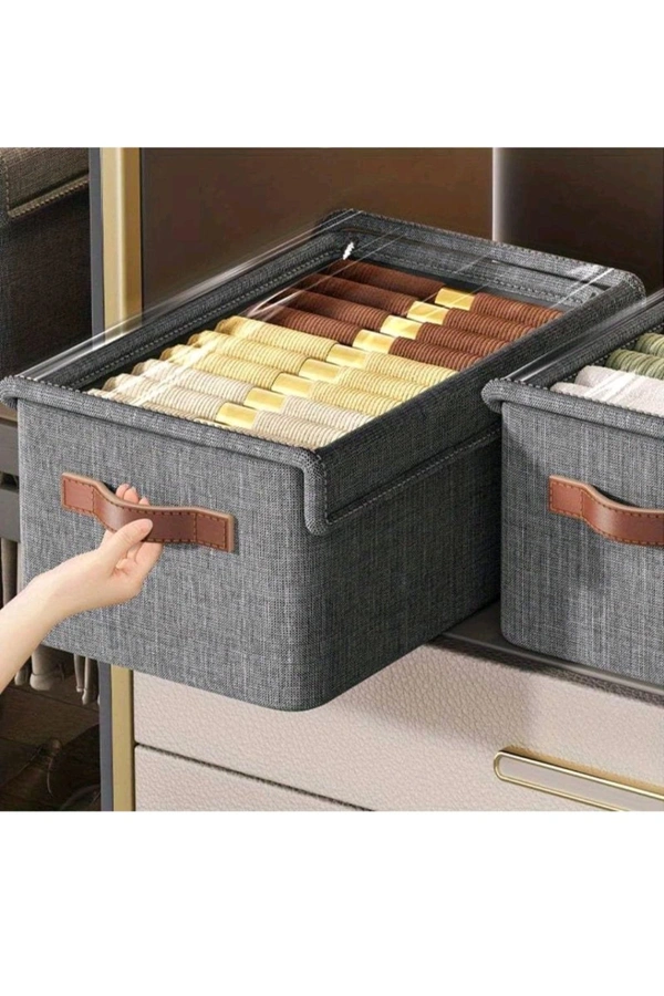 Folding Storage Box with Transparent Lid