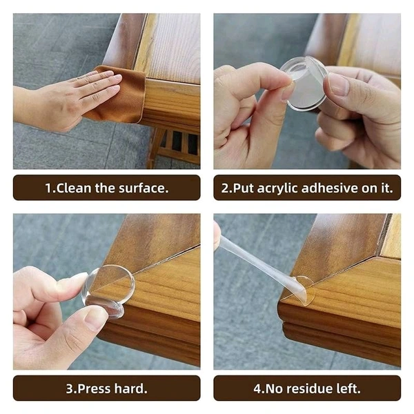 Round Shape Baby Safety Protection Table Corner Guards – Soft, Transparent & Shockproof | SKVWORLD