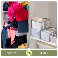 7 Grid Transparent Closet Cloth Organiser