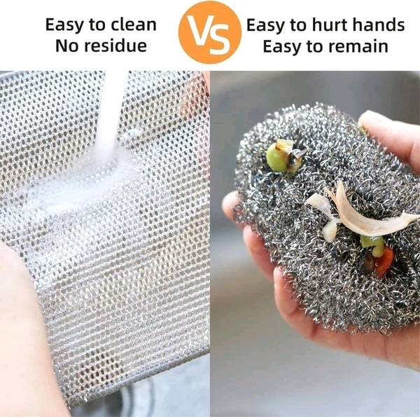 Double Layer Dish Washer | Heavy-Duty Steel Scrubber | Multi-Purpose Kitchen Cleaning Cloth | Durable & Rust-Free | Perfect for Utensils, Sinks & Cookware|SKVWORLD