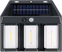 3-Bulb Solar Wall Lamp – Motion Sensor, Waterproof & Energy-Efficient Outdoor Light