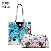 Eye Theme Stylish Handbag With Sling Combo