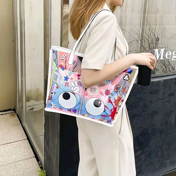 Eye Theme Stylish Handbag With Sling Combo