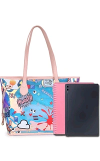 Holographic Shiney Combo Sling With Hand Bag