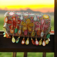 Multicolour Tassels Embellished Clutch