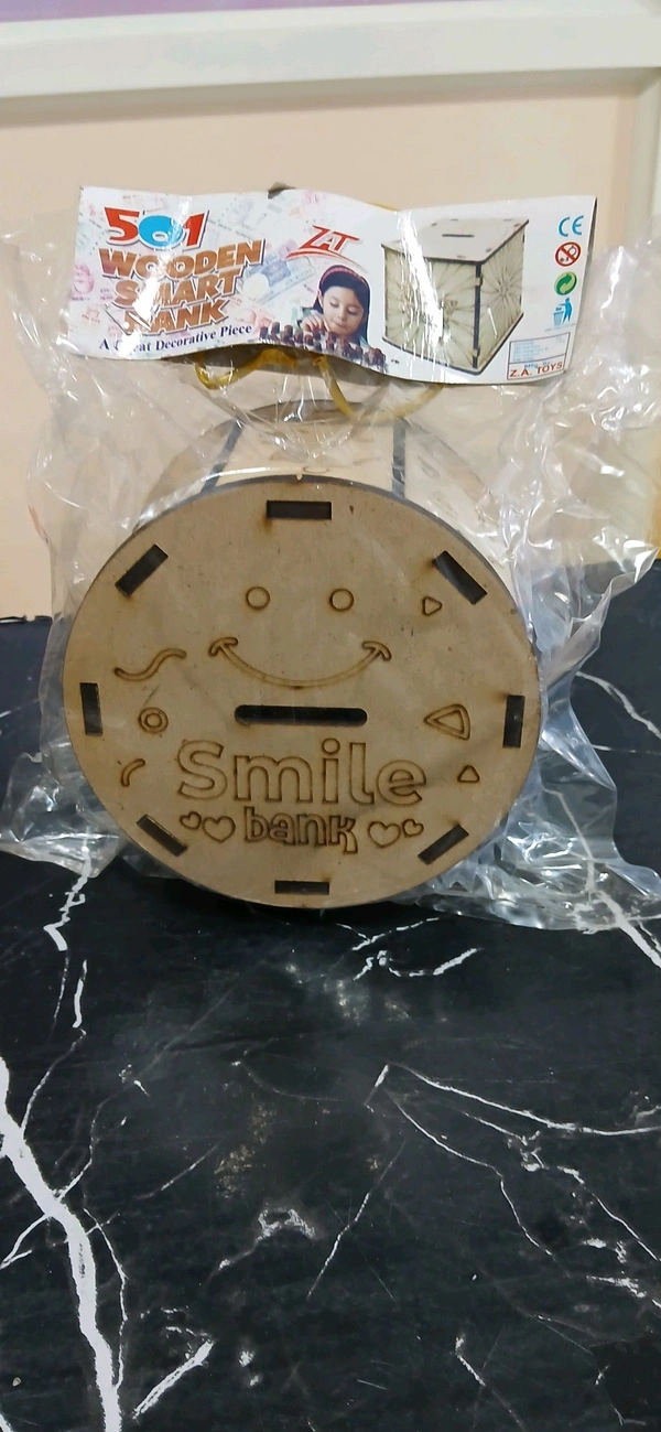 Wooden Smile Money Bank