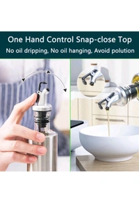 Stainless Steel And Glass Oil Dispenser 200ML