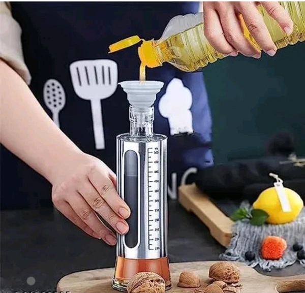 Premium Stainless Steel And Glass Oil Dispenser |500Ml