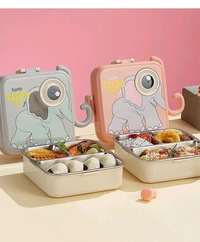 Elephant Eye - Leakproof Insulated Steel Lunch Bento Box ( 1pc )