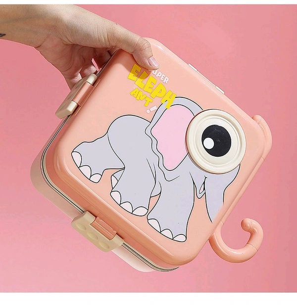 Elephant Eye - Leakproof Insulated Steel Lunch Bento Box ( 1pc )