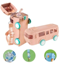 Bus Water Bottle for Kid with Straw