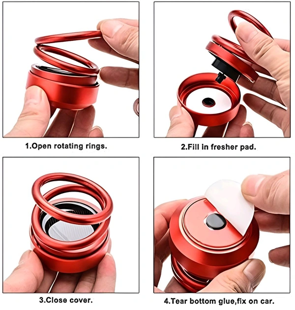 360° Rotating Car Fragrance Diffuser – Double Ring Design, Stylish & Aromatherapy Scent – SKVWORLD