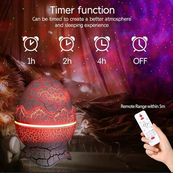 Dinosaur Egg Star Projector Night Light With Bluetooth Speaker