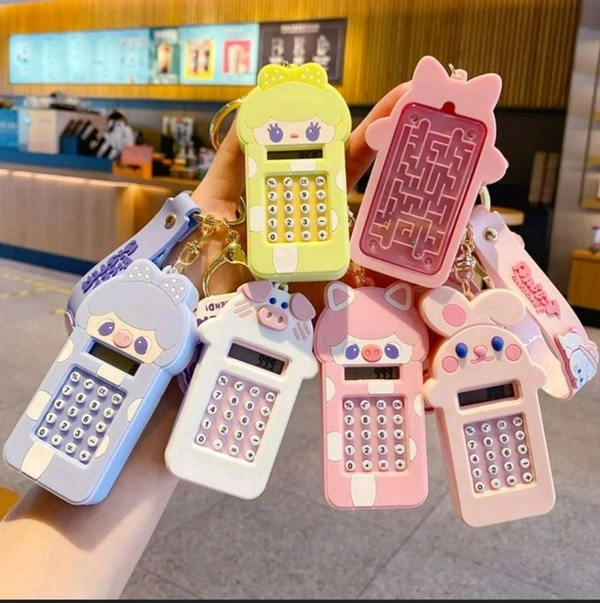 Panda Calculator Keychain With Maze Game