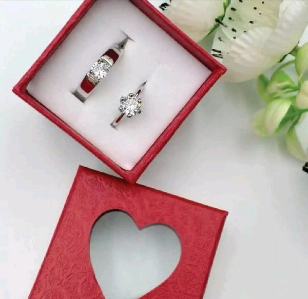 Couples Ring With Cute Box  (Multi Design)