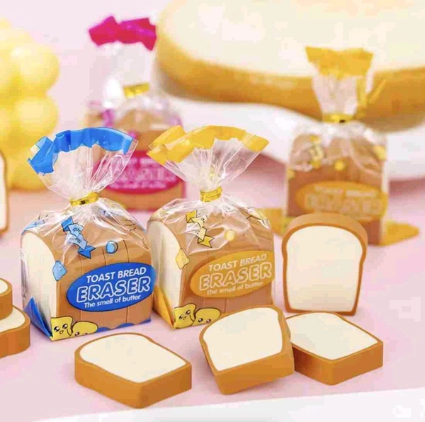 Toast Bread Eraser (Pack Of 4)