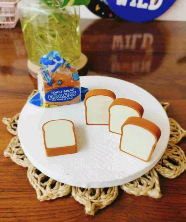Toast Bread Eraser (Pack Of 4)