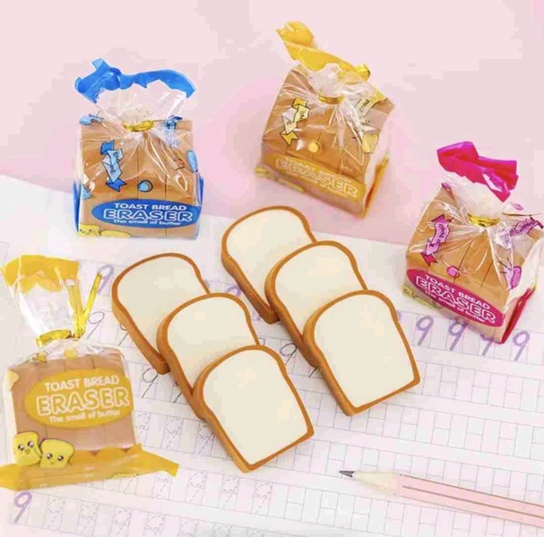 Toast Bread Eraser (Pack Of 4)