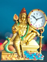 Traditional Murugan Idol Wall Clock – Multi-Color | Spiritual Home Decor 