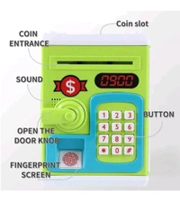 Kids ATM Piggy Bank – Password Protected Money Safe with Automatic Cash Deposit, Lights & Sound