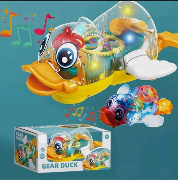Transperent Duck Toy With Sound And Colourful Lights