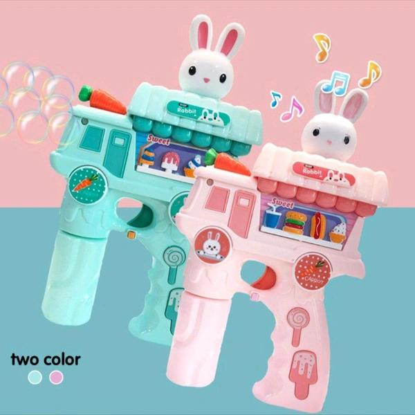 Bubble Gun for Kids with Lights & Music | Automatic Rabbit Bubble Machine with 2 Bubble Solutions | Fun Outdoor Toy for Easter, Weddings & Birthday Parties – SKVWorld