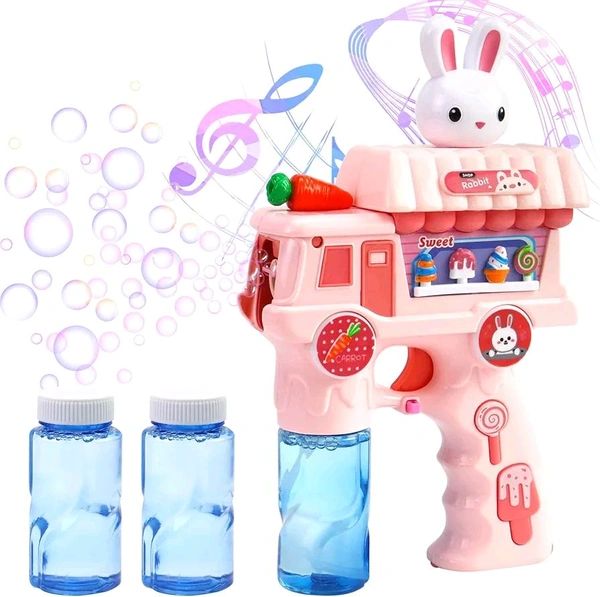 Bubble Gun for Kids with Lights & Music | Automatic Rabbit Bubble Machine with 2 Bubble Solutions | Fun Outdoor Toy for Easter, Weddings & Birthday Parties – SKVWorld