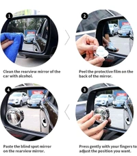 360° Adjustable Blind Spot Mirror for Cars | HD Convex Wide-Angle Rearview Mirror | Waterproof & Anti-Glare | Universal Fit for Cars, Trucks, SUVs & Vans | Easy Installation with 3M Adhesive