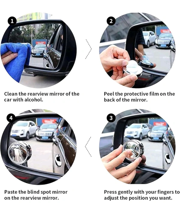 360° Adjustable Blind Spot Mirror for Cars | HD Convex Wide-Angle Rearview Mirror | Waterproof & Anti-Glare | Universal Fit for Cars, Trucks, SUVs & Vans | Easy Installation with 3M Adhesive