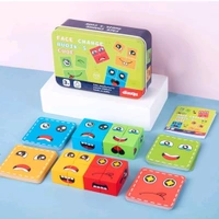 Wooden Emoji Face - Changing Cube Puzzle