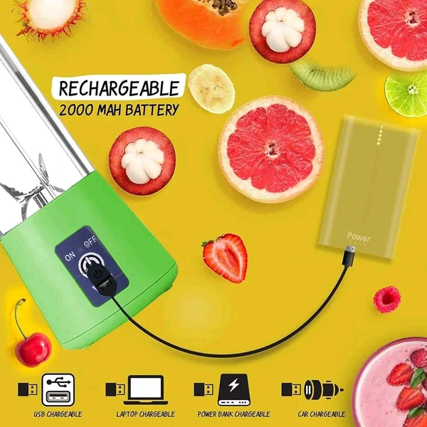 Portable USB Rechargeable Blender – Mini Personal Juicer for Smoothies & Shakes, Travel-Friendly Fruit Mixer – SKVWORLD