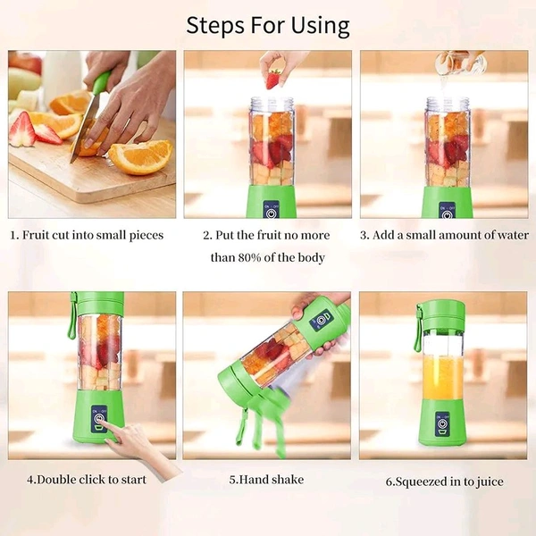 Portable USB Rechargeable Blender – Mini Personal Juicer for Smoothies & Shakes, Travel-Friendly Fruit Mixer – SKVWORLD