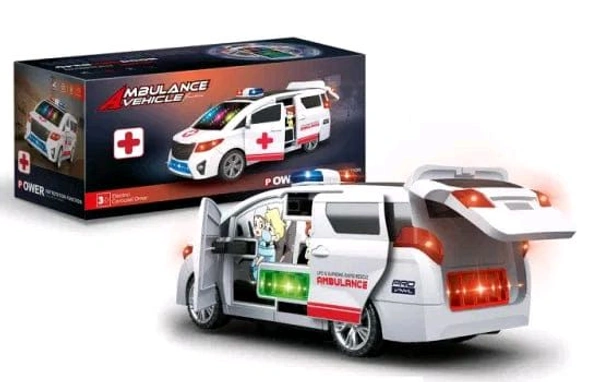 Ambulance Vehicle 360°Rotating Auto Open Toy