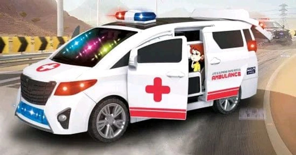Ambulance Vehicle 360°Rotating Auto Open Toy