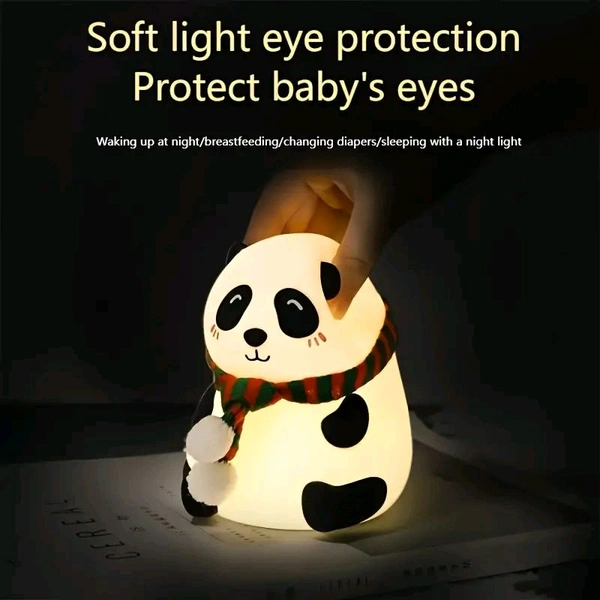 Panda LED Night Light – 7-Color Changing, Rechargeable, Baby-Safe Silicone Lamp for Kids’ Rooms, Perfect Gift for Toddlers & Children