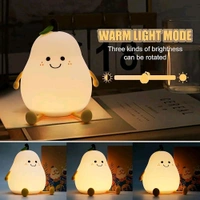 Pear Night Light – Cute Silicone LED Lamp, Dimmable & Soft Glow, Rechargeable & Portable, Safe for Kids, Nursery, Bedroom & Cozy Room Decor Gift