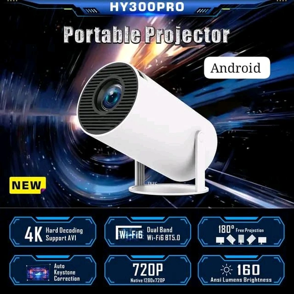 Free Style Pro Projector for Home 4K & 1080p Support, 270° Rotatable Projector 6900L Android 11 WiFi Bluetooth YouTube PrimeVideo Hotstar Netflix Apps, 720p Native, 150" Max Display