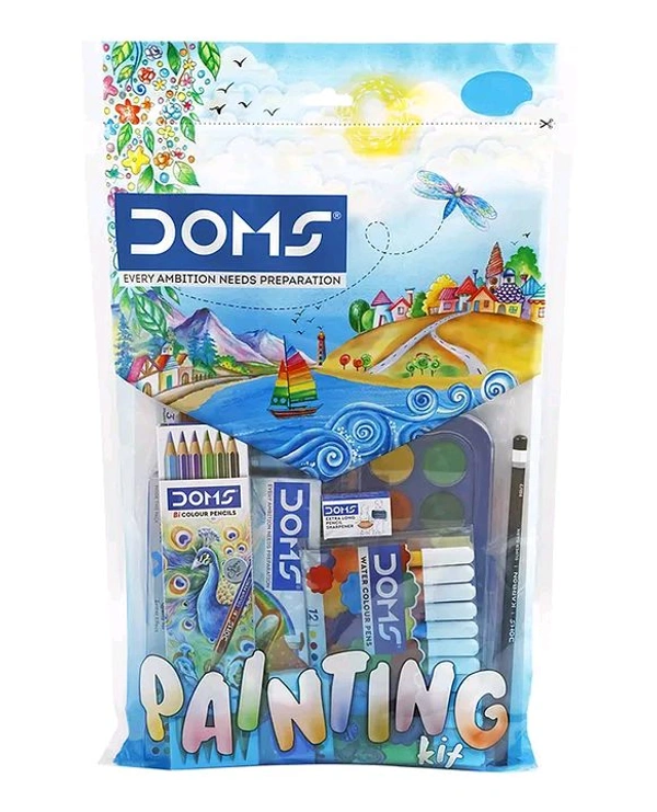 DOMS Painting Kit | Complete Art & Coloring Set | Watercolors, Crayons, Pencils & More | Perfect for Kids, Students & Artists | Non-Toxic & Safe | Ideal for Gifting & School Projects 