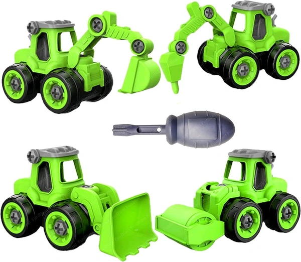 FunBlast Construction Vehicle, DIY Assembling & Building Construction Trucks with 1 Screwdriver, Kids Building Vehicles Toys for 2+ Year Old Kids, Boys, Girls(multi Colour )