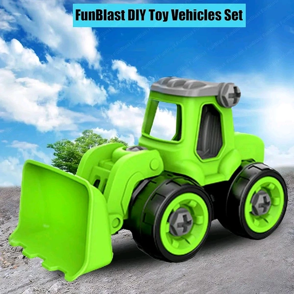 FunBlast Construction Vehicle, DIY Assembling & Building Construction Trucks with 1 Screwdriver, Kids Building Vehicles Toys for 2+ Year Old Kids, Boys, Girls(multi Colour )