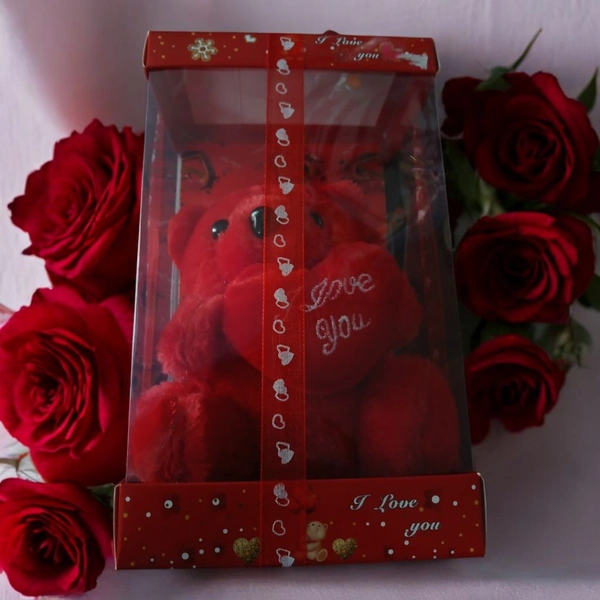 Valentine’s Day Teddy Gift in Box – Adorable Plush Teddy Bear with Gift Packaging for Romantic Surprises | SKVWORLD