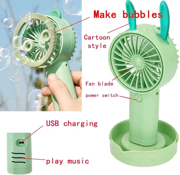 Bubble Machine, Bubble Maker for Kids,Portable Automatic Bubble Blower,2 in 1 Bubble Fan,Portable Fan,Toys for Parties Outdoor & Indoor, USB charging bubble machine that can sing