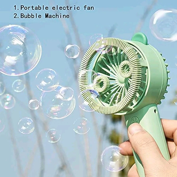 Bubble Machine, Bubble Maker for Kids,Portable Automatic Bubble Blower,2 in 1 Bubble Fan,Portable Fan,Toys for Parties Outdoor & Indoor, USB charging bubble machine that can sing