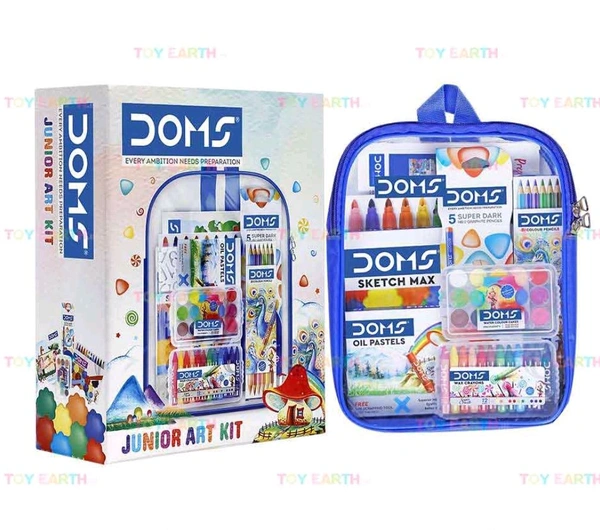 DOMS Junior Art Kit 🎨🖌️ | Complete Colouring & Painting Set for Kids | Includes Colour Pencils, Crayons, Sketch Pens & More | Perfect for Creative Learning & Gifting! 