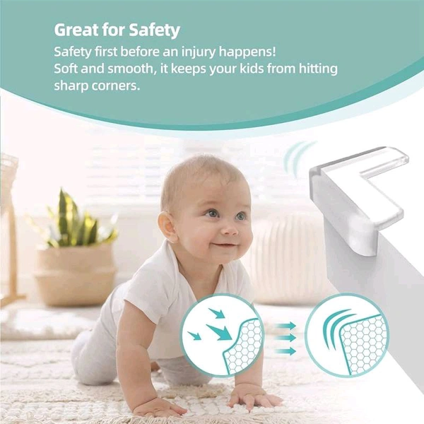 V-Shape Baby Safety Table Corner Guards – Soft, Shockproof & Transparent | SKVWORLD 