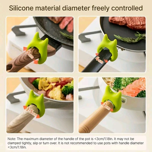 Spoon Pot Pan Holder | Heat-Resistant Non-Slip Silicone Spatula Bracket Clip | Fun Cartoon Spoon Rest for Kitchen | SKVWORLD
