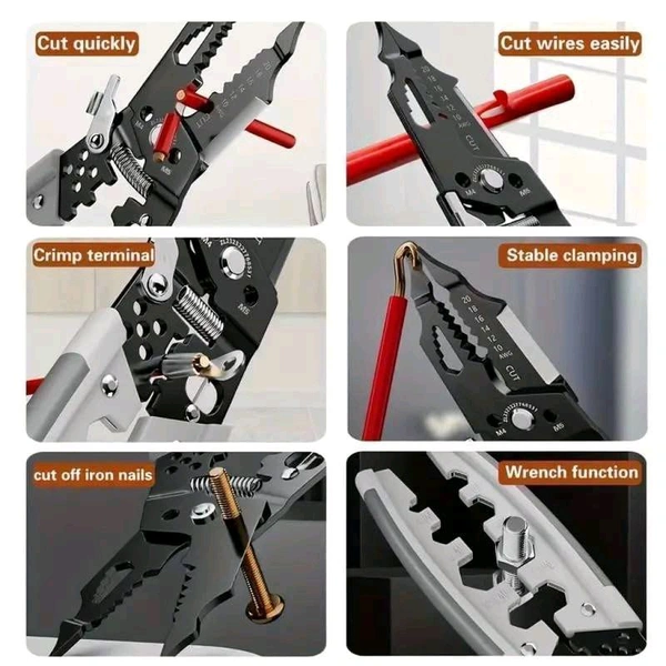  28-in-1 Wire Stripper & Crimping Tool – Multifunctional Cutting Pliers | Chromium Vanadium Steel | Cable Stripping, Splitting, Looping & Crimping | Electrician’s Essential Tool – SKVWORLD