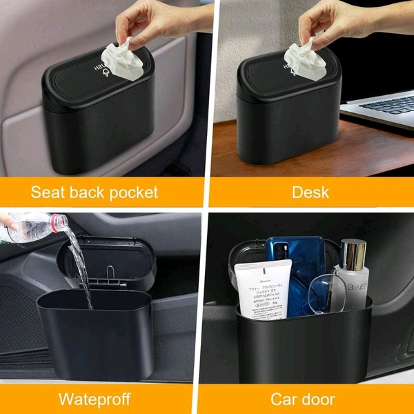 Car Trash Can with Lid – Waterproof Mini Vehicle Trash Bin | Portable Small Garbage Organizer for Cars, Home, Office | Leakproof Dustbin for Cup Holder & Door Pocket – SKVWORLD