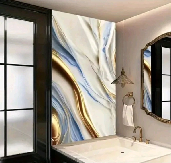 Dark Blue Foil Wallpaper – Self-Adhesive, Waterproof, Oil-Proof, Peel & Stick Vinyl Wrap for Walls, Cabinets, Kitchen Backsplash, and Furniture – Premium Home Décor by SKVWORLD